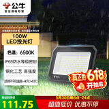 公牛（BULL）LED投光灯户外庭院工厂园林灯露营灯 IP65防水等级100W-6500K白光