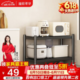 溢彩年华厨房置物架落地移动收纳架子锅架储物架层货架【40*40*45cm】6132