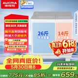澳柯玛（AUCMA）【价保618】半自动波轮洗衣机13KG公斤家用双缸大容量 宿舍租房脱水甩干除毛 XPB130-3188S