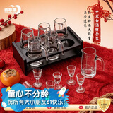 青苹果白酒杯分酒器套装 加厚玻璃一口杯品鉴小酒杯烈酒杯二两杯分酒壶