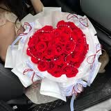 领香鲜花速递香槟玫瑰花束送女友老婆生日礼物全国同城配送 33朵红玫瑰花束—浪漫告白