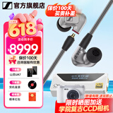 森海塞尔（Sennheiser）IE900/IE600/IE300旗舰级HIFI高保真超宽单动圈单元可拆卸MMCX挂耳式耳机 高保真发烧有线耳机耳塞 IE900+山灵UA4银色 便携耳放