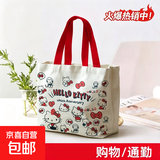 白色帆布袋画包熊猫帆布画包画画背包画袋环保袋 可爱凯缇猫