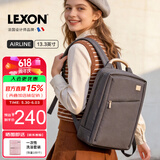 乐上（LEXON）商务双肩背包13.3英寸时尚书包简约OL通勤出差电脑包女  银河灰