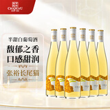 张裕（CHANGYU）长尾猫莫斯卡托半甜白葡萄酒750ml*6瓶 微醺女士酒