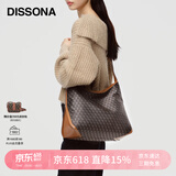 DISSONA【董洁同款】迪桑娜女包幸运锦囊hobo包单肩斜挎包手提包生日礼物 棕色-大号（肩带可调节）