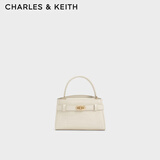 CHARLES&KEITH鳄鱼纹凯莉包手提斜挎婚包包女包生日礼物送女友CK2-50270880-1 Ivory象牙色 S