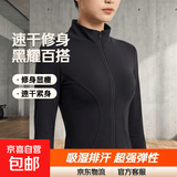 速干紧身瑜伽服修身显瘦运动外套女立领跑步健身服lulu瑜伽外套 黑耀黑 L