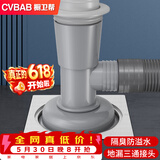 橱卫帮（CVBAB）洗衣机地漏三通接头 下水管防臭防反水排水管密封三通二合一CV620