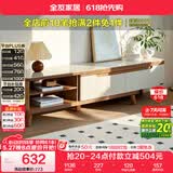 全友家居 现代简约钢化玻璃台面电视柜客厅家用靠墙收纳储物置物柜子