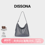 DISSONA【董洁同款】迪桑娜女包幸运锦囊hobo包单肩斜挎包手提包生日礼物 深灰色-大号（事业灰）