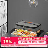 泰福高（TAFUCO）316不锈钢饭盒上班族大容量便携便当盒学生餐盘5分隔带汤碗T5215