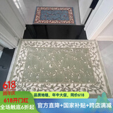 致尚美学欧美式加厚加密地垫 入户门垫脚垫厨房长条垫 卫生间吸水防滑垫 棉麻底-加厚高密【青绿色】 50cm*160cm