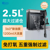 YEE鱼缸过滤器净水循环三合一低音水泵外置瀑布式壁挂制氧一体机15w