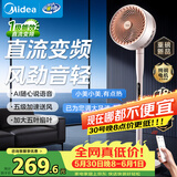 美的（Midea）【变频轻音】空气循环扇家用语音遥控电风扇 一级能效轻音落地扇 卧室桌面大风力小风扇 GDJ24SHG
