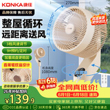 康佳（KONKA）空气循环扇电风扇家用风扇八字摇头电扇轻音小风扇立式落地扇遥控节能交流定频换气扇KXHS-1907E-P