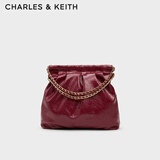 CHARLES&KEITH子母链条大容量流浪包托特包单肩斜挎包女包生日礼物CK2-40671449 【L号】Burgundy葡萄酒红色 L
