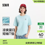 森马（Semir）【多彩凉感T】短袖t恤女夏中长款宽松舒适刺绣上衣109324100007