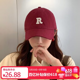 兼彩棒球帽子男女潮流百搭户外运动帽字母跨年骐骥红色简约情侣鸭舌帽