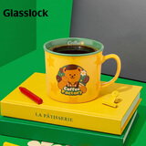 GLASSLOCK&wigglewiggle联名骨瓷马克杯卡通早餐杯耐高温茶杯家用咖啡杯