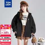 唐狮（TonLion）2026春季新款针织外套女休闲卫衣开衫连帽上衣