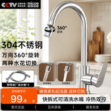 四季沐歌（MICOE）水龙头厨房304不锈钢拉丝冷热360°旋转洗菜盆洗碗池水槽龙头 【20万+用户测评】柔和起泡