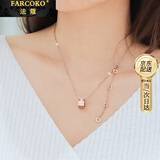 法蔻【官方正品】项链女满钻圆轮小蛮腰锁骨链送送女友老婆 玫瑰金色满钻圆轮 (链子已升级)