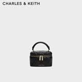 CHARLES&KEITH菱格链条手提斜挎小方包盒子包包女包生日礼物送女友CK2-80782534 Black黑色 小包