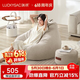 LUCKYSAC懒人沙发EPP豆袋 单人休闲客厅卧室阳台小沙发 舒适款一套奶黄色