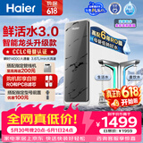 海尔（Haier）净水器鲜活水pro+1200G瞬时1400G抑菌滤芯触控龙头双出水厨房专用台下母婴直饮净水机R883