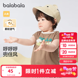 巴拉巴拉婴儿t恤宝宝打底衫女童上衣男短袖夏季全棉可爱 时尚棕-背心款 100