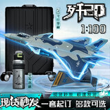 绿方阵退伍纪念品1:100歼20战斗机合金军事模型礼物摆件退役纪念品套装