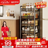 溢彩年华 厨房置物架落地可移动小推车蔬菜篮子收纳架客厅零食储物架1058