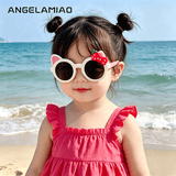 Angelamiao儿童偏光太阳镜可爱卡通蝴蝶结墨镜女童外出防晒眼镜儿童节礼物