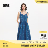 森马（Semir）牛仔连衣裙女甜酷时尚个性2025夏元气满印背带裙俏皮109325114025