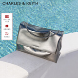 CHARLES&KEITH大容量链条邮差包单肩腋下包女包婚包生日礼物送女友CK2-20271514 Pewter锡灰色 大包
