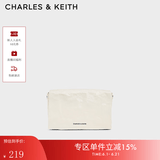 CHARLES&KEITH褶皱翻盖式单肩斜挎小方包女生日礼物送女友CK2-80782348 Cream奶白色 S
