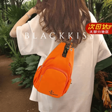 BLACKKISS女包帆布2026新款贝壳包单肩包斜挎包包休闲运动旅行徒步挎包布包 桔色款三(可双肩可斜背可前后背可胸包）优质版本