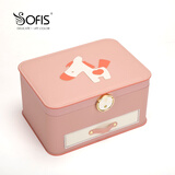 SOFIS 小马儿童首饰盒女孩发饰礼盒单盒发夹发绳收纳盒六一宝宝礼物 三层粉色 25.7*18.5*13.5cm 250/185/135