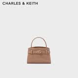 CHARLES&KEITH鳄鱼纹凯莉包手提斜挎婚包包女包生日礼物送女友CK2-50270880-1 Pink粉红色CK2-50270880-4 S