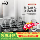 青苹果白酒杯二两杯刻度分酒器玻璃酒壶6只 家用饭店用