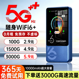 飞瑧【4.9元1500G】移动随身wifi无线网络5Ghz千兆2026新款无限速流量全国通用宽带车载户外三网路由器 5G-1万毫安【大师版-极致速度】Ai大模型加速