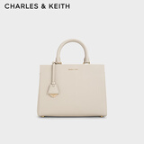 CHARLES&KEITH吊牌大容量托特包手提单肩妈妈包包女包生日礼物CK2-50160152 Ivory象牙色 L