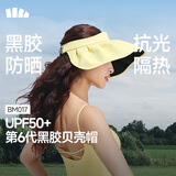 蕉下（beneunder）遮阳帽子女黑胶贝壳防晒帽太阳帽子便携空顶帽大帽檐显脸小BM017