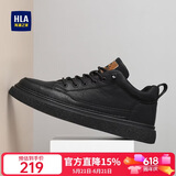 海澜之家HLA男鞋休闲皮鞋子春夏男士板鞋运动鞋HAAXXM1EBF038 黑色41