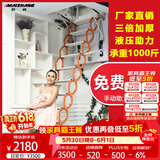 迈尚楼梯电动阁楼伸缩楼梯家用折叠楼梯室内升降复式平台收缩梯子隐形楼梯 【半自动款】加强钛镁合金材质 洞口尺寸 800mm*1200mm