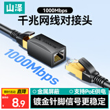 山泽网线对接头转接头 千兆网络延长连接器转换器 RJ45网口直通头水晶头模块适用5/6/7类网线单个101BK