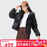 骆驼黑钻3.0短款羽绒服女装冬新款保暖防风连帽羽绒外套面包服