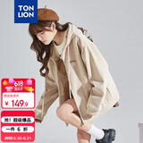 唐狮（TonLion）2026春季新款针织外套女休闲卫衣开衫连帽上衣
