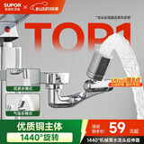 苏泊尔（SUPOR）龙头起泡器1440°万向延伸器防溅水全铜万能接头加长厨房面盆S